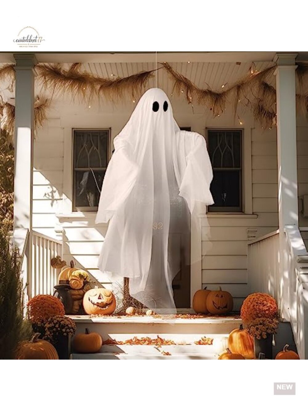 Hanging Light-Up Ghost Decoration Waterproof Halloween Prop - Picture 4 of 6